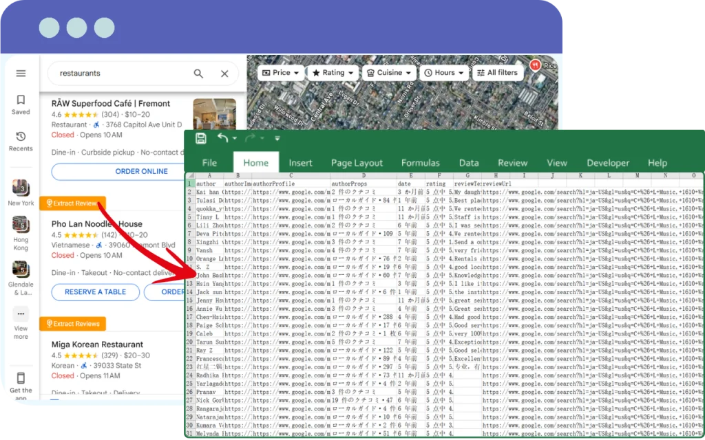 google map reviews scraper