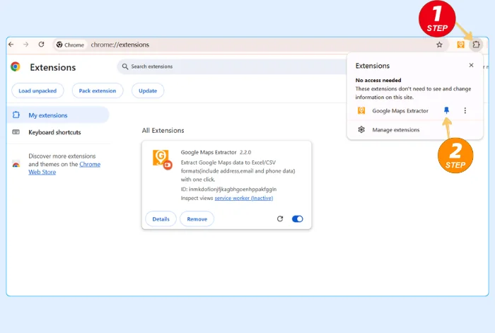 google maps extractor extension